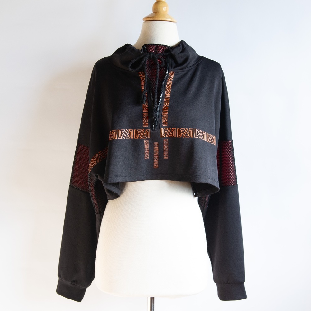 LF Half Zip Mock Neck Cropped Sweatshirt
